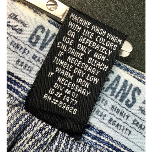 Vintage Women's GV pinstriped Blue high waisted Jeans Shorts, Size M,L Blue‎ - Picture 8 of 10